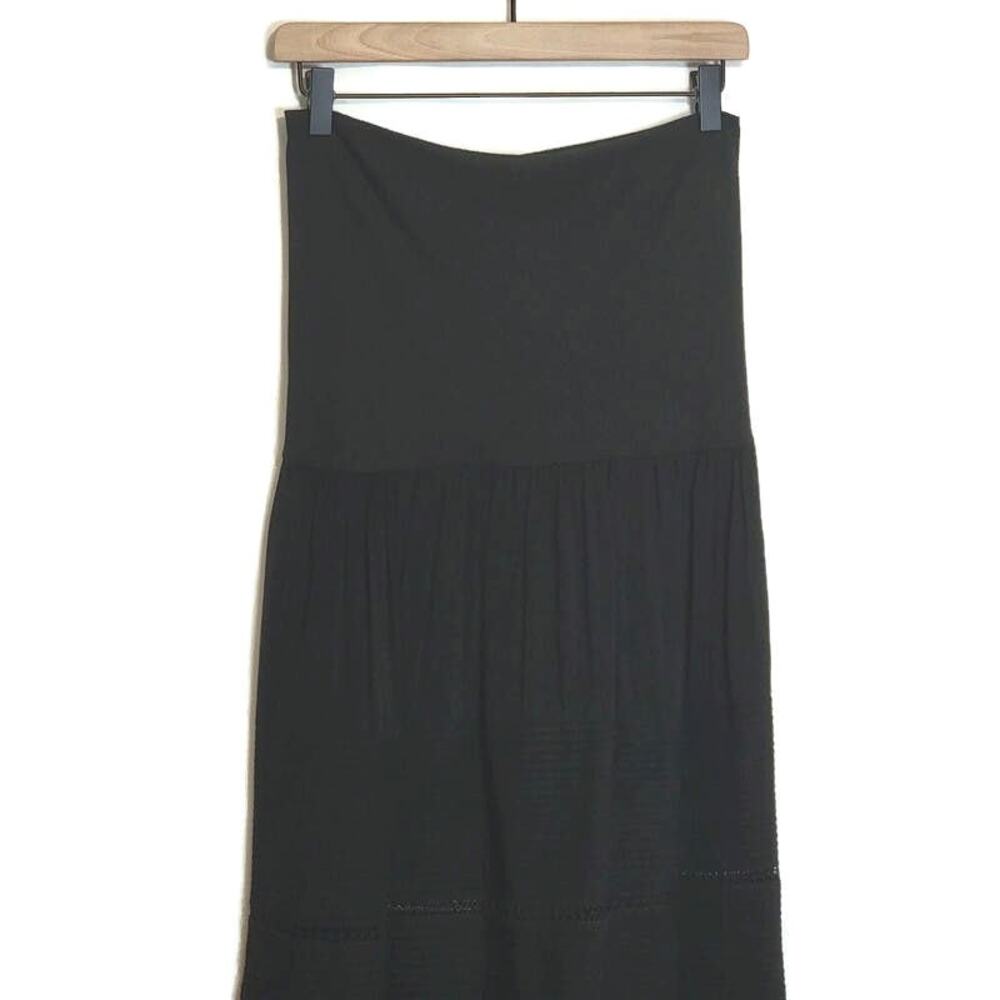 Theory Strapless Sleeveless Tiered Eyelet Black Long Maxi Dress Size S - Picture 10 of 14